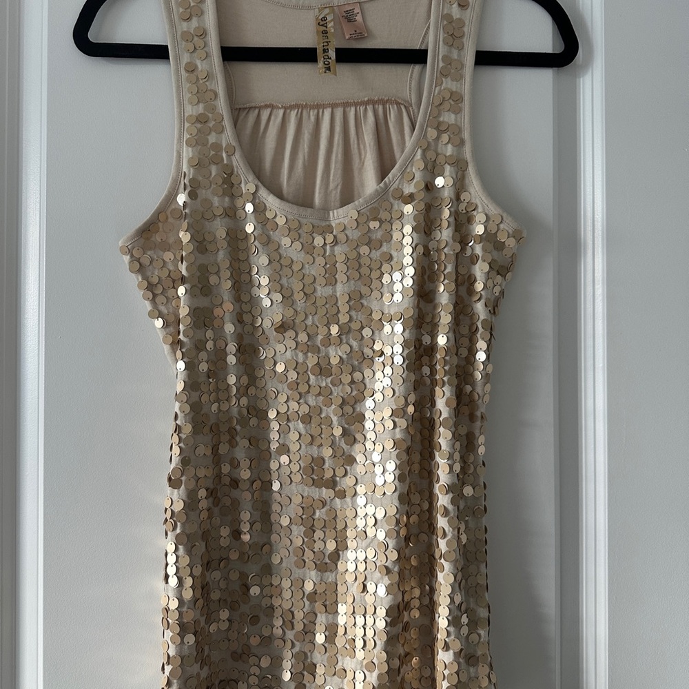 Sequin Sleeveless Top - Gold